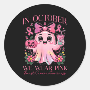 Breast Cancer Awareness For Nk October And Hallowe Classic Round Sticker