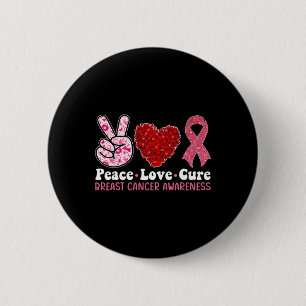 Breast Cancer Awareness For Women Pink Ribbon Peac 6 Cm Round Badge
