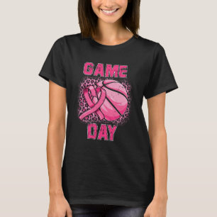 Breast Cancer Awareness Game Day Pink Bysketbyll S T-Shirt