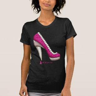 Breast Cancer Awareness Glitter Pearl Pump T-Shirt