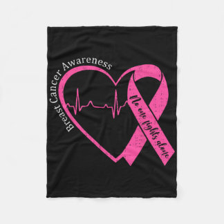 Breast Cancer Awareness Heart Pink Ribbon Support  Fleece Blanket
