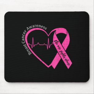 Breast Cancer Awareness Heart Pink Ribbon Support Mouse Pad
