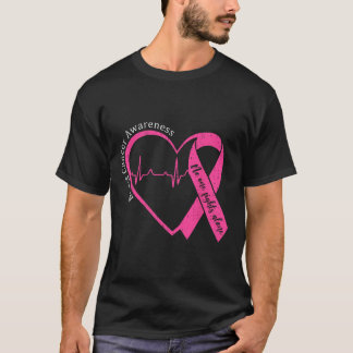 Breast Cancer Awareness Heart Pink Ribbon Support  T-Shirt