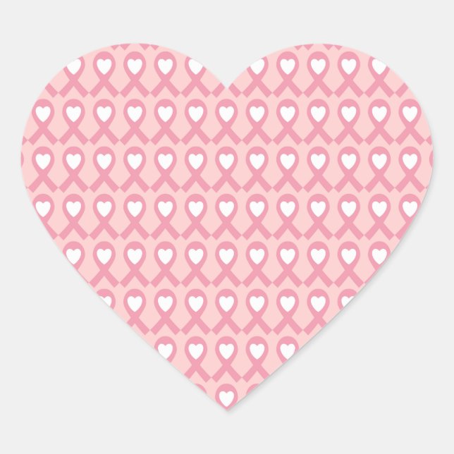 Breast Cancer Awareness Heart Sticker (Front)