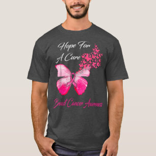 Breast Cancer Awareness Hope For A Cure Butterfly T-Shirt