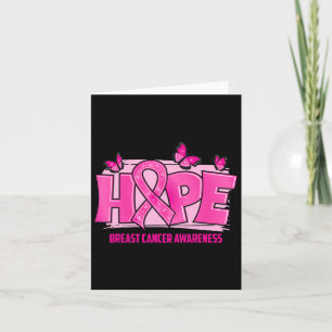 Breast Cancer Awareness Hope Pink Ribbon Butterfly Card
