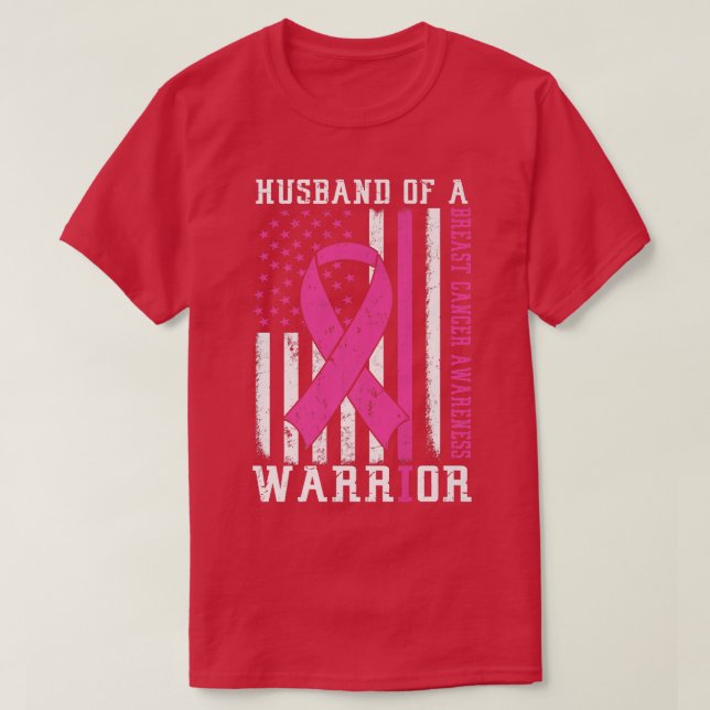 Breast Cancer Awareness Husband Of Warrior Support T-Shirt (Design Front)