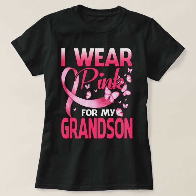 Breast Cancer Awareness I Wear Pink For My GRANDSO T-Shirt (Design Front)