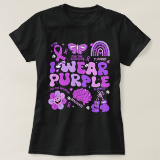 Breast Cancer Awareness I Wear Purple Survivor T-Shirt