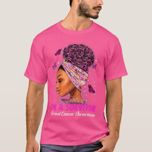 Breast Cancer Awareness I'm A Survivor Black Woman T-Shirt