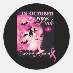 Breast Cancer Awareness. In October We Wear Pink. Classic Round Sticker