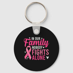 Breast Cancer Awareness - In Our Family Nobody Fig Key Ring