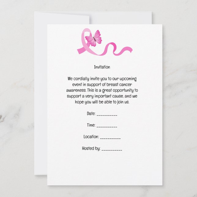 Breast Cancer Awareness Invitation (Back)