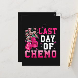 Breast Cancer Awareness Last Day of Chemo Warrior Holiday Postcard