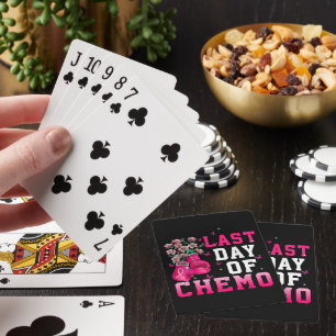 Breast Cancer Awareness Last Day of Chemo Warrior Playing Cards