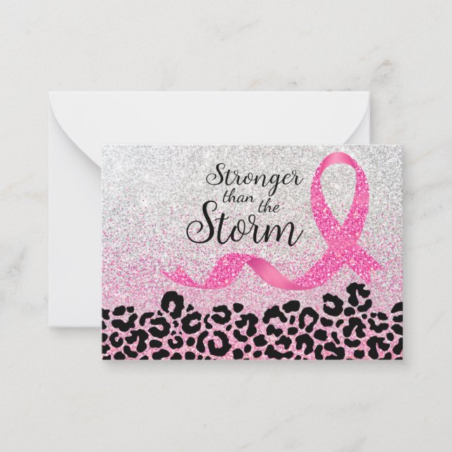 Breast Cancer Awareness Leopard Print  Card (Front)