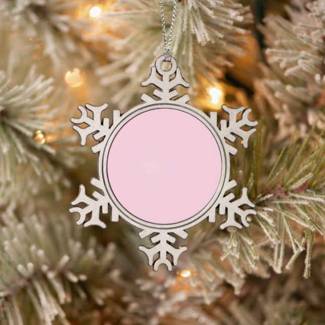Breast cancer awareness light pink cute snowflake pewter christmas ornament (Tree)