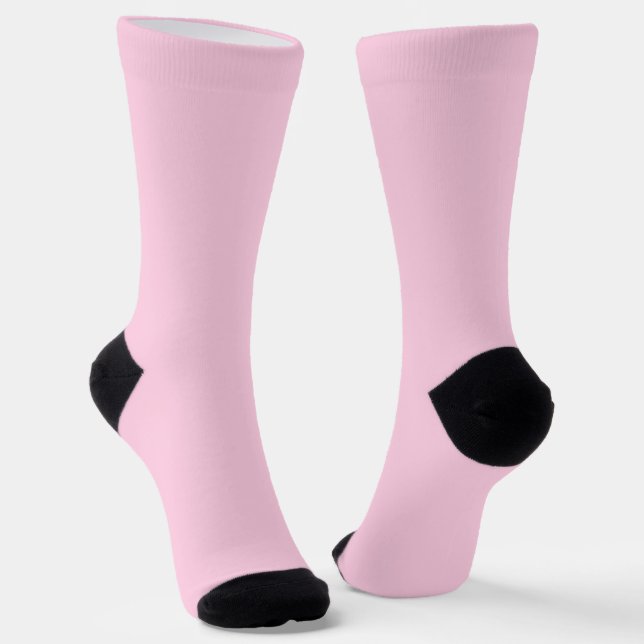 Breast cancer awareness light pink plain cute socks (Angled)