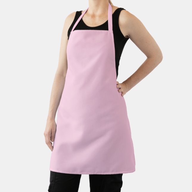 Breast cancer awareness light pink solid colour apron (Insitu)