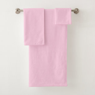 Breast cancer awareness light pink solid colour bath towel set