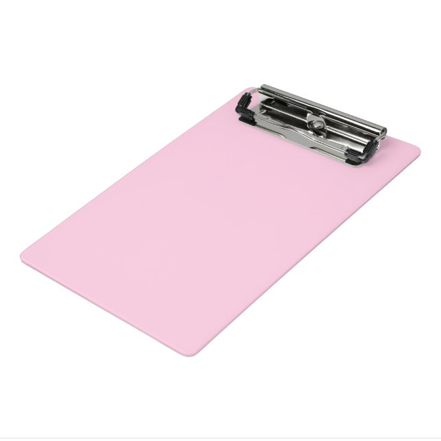 Breast cancer awareness light pink solid colour mini clipboard (Angled3)