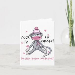 Breast Cancer Awareness Monkey Sock It To Cancer  Card