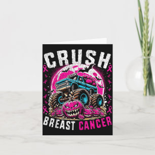 Breast Cancer Awareness Monster Truck Halloween Card