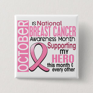 Breast Cancer Awareness Month 15 Cm Square Badge