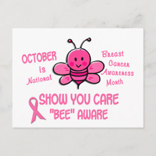 Breast Cancer Awareness Month Bee 1.1 Postcard