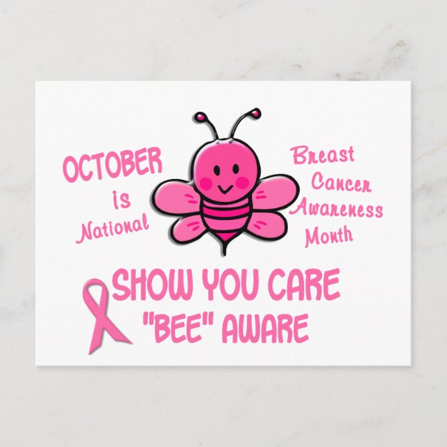 Breast Cancer Awareness Month Bee 1.1 Postcard (Front)