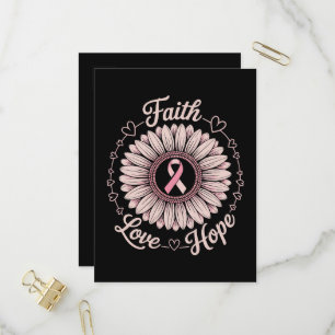 Breast Cancer Awareness Month Faith Hope Cure Invitation Postcard