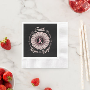 Breast Cancer Awareness Month Faith Hope Cure Napkin