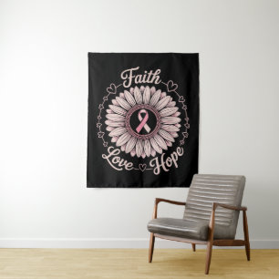 Breast Cancer Awareness Month Faith Hope Cure Tapestry