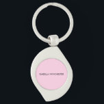 Breast cancer awareness month light pink custom  key ring<br><div class="desc">Breast cancer awareness month light pink solid plain colour modern stylish girly cute custom text keychain. Fully customisable black text (or you can just delete it) During Breast Cancer Awareness Month in October and throughout the year people wear pink ribbons to honour survivors, remember those lost to the disease and...</div>