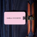 Breast cancer awareness month light pink custom luggage tag<br><div class="desc">Breast cancer awareness month light pink solid plain colour modern stylish girly cute custom Luggage Tag. During Breast Cancer Awareness Month in October and throughout the year people wear pink ribbons to honour survivors, remember those lost to the disease and to support the progress we are making together to defeat...</div>