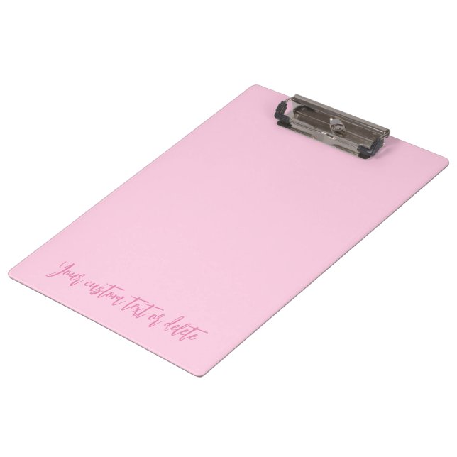 Breast cancer awareness month pink custom script clipboard (Angled)