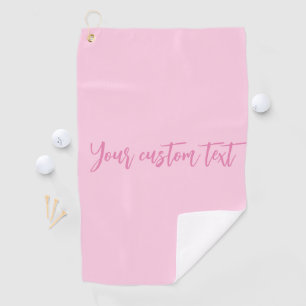 Breast cancer awareness month pink custom script golf towel