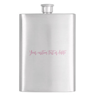 Breast cancer awareness month pink custom script hip flask