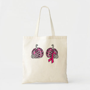 Breast Cancer Awareness Month Pumpkin Halloween Pi Tote Bag