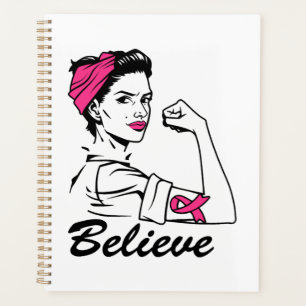 Breast Cancer Awareness Month Women's Believe Pink Planner
