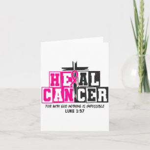 Breast Cancer Awareness Nk Ribbon Heal Cancer Chri Card