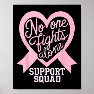 Breast Cancer Awareness Nobody Fight Alone Support Poster