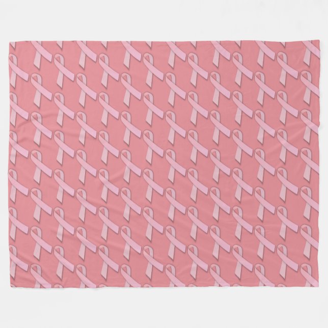 Breast Cancer Awareness Pattern Fleece Blanket (Front (Horizontal))
