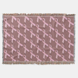 Breast Cancer Awareness Pattern Throw Blanket
