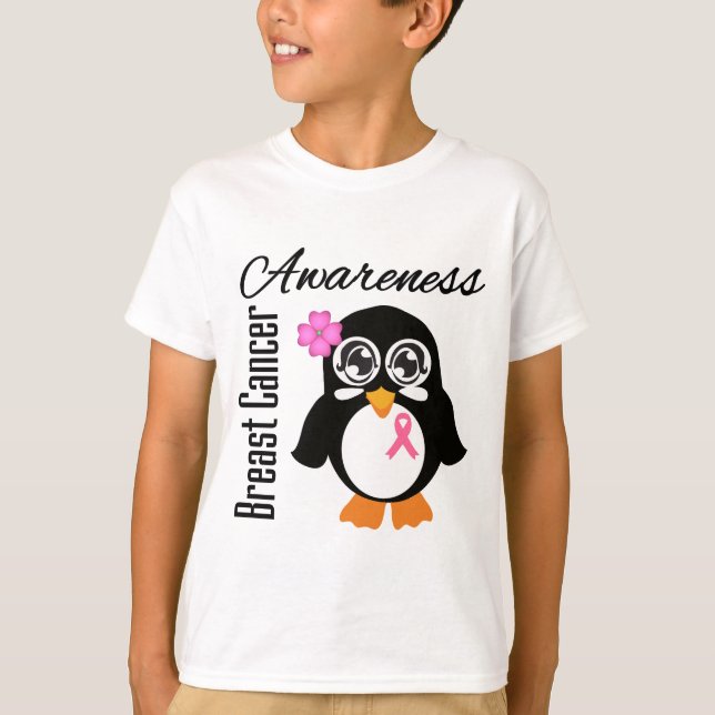 Breast Cancer Awareness Penguin T-Shirt (Front)