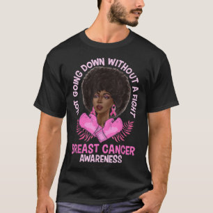 Breast Cancer Awareness Pink African American Afro T-Shirt