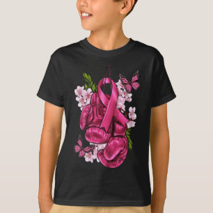 Breast Cancer Awareness Pink Boxing Gloves Pink Ri T-Shirt