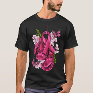 Breast Cancer Awareness Pink Boxing Gloves Pink Ri T-Shirt
