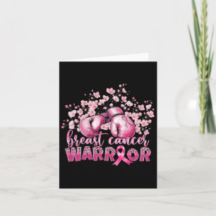 Breast Cancer Awareness Pink Boxing Gloves Warrior Card