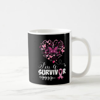 Breast Cancer Awareness Pink Butterfly Heart I'm A Coffee Mug